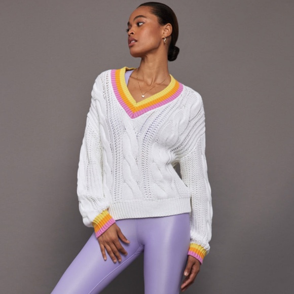 Goldbergh Cable Knit Sweater White Cotton Chunky S M L NWT - Picture 1 of 17